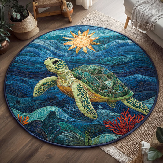 Sea Drift WJ1210047CL Quilted Round Mat