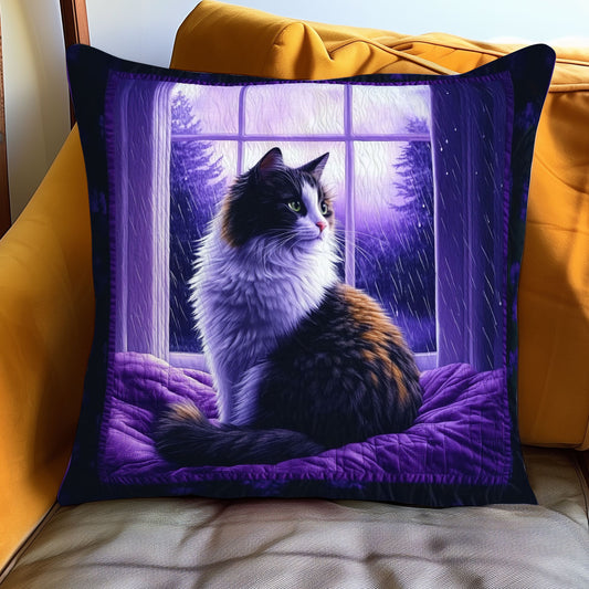 Moonlit Purple Cat WJ1301088CL Quilt Pillow Case