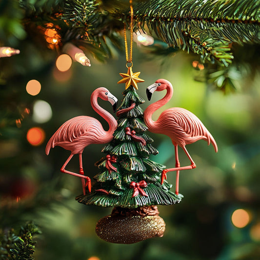 Noel Flamingos WJ1612020CL Christmas Ornament