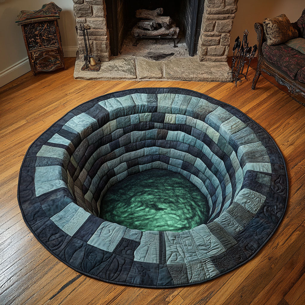 Old Stone Well WJ0312450CL Quilted Round Mat