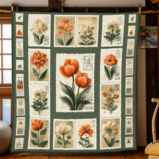 Old World Stamp Florals WJ1301063CL Quilt