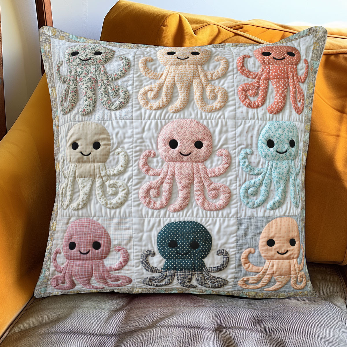 Patchy Octopus WJ0901114CL Quilt Pillow Case