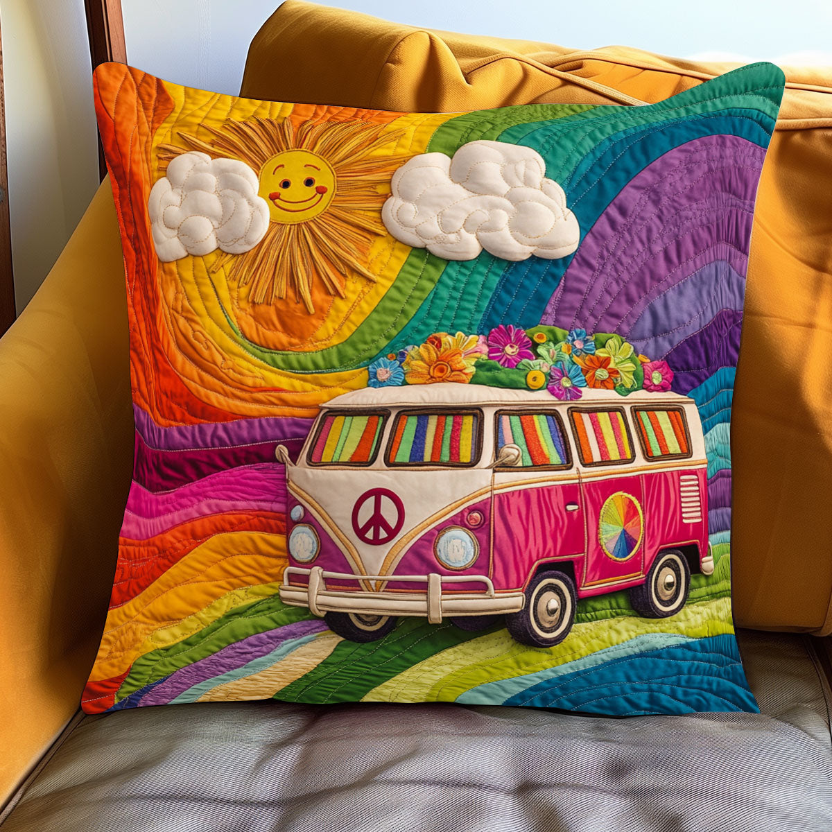Peace Sign Road WJ1301097CL Quilt Pillow Case