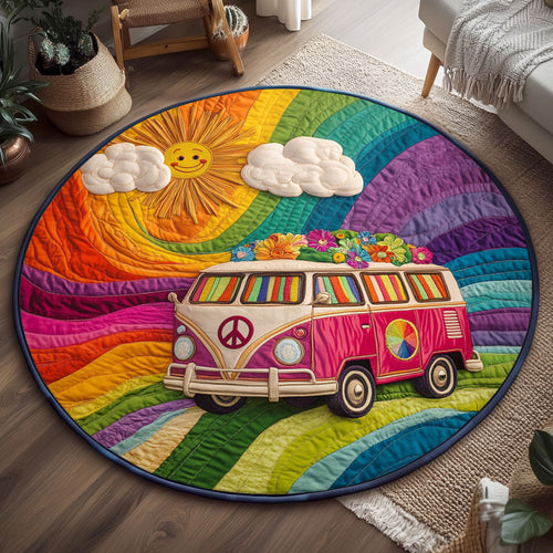 Peace Sign Road WJ1301142CL Quilted Round Mat