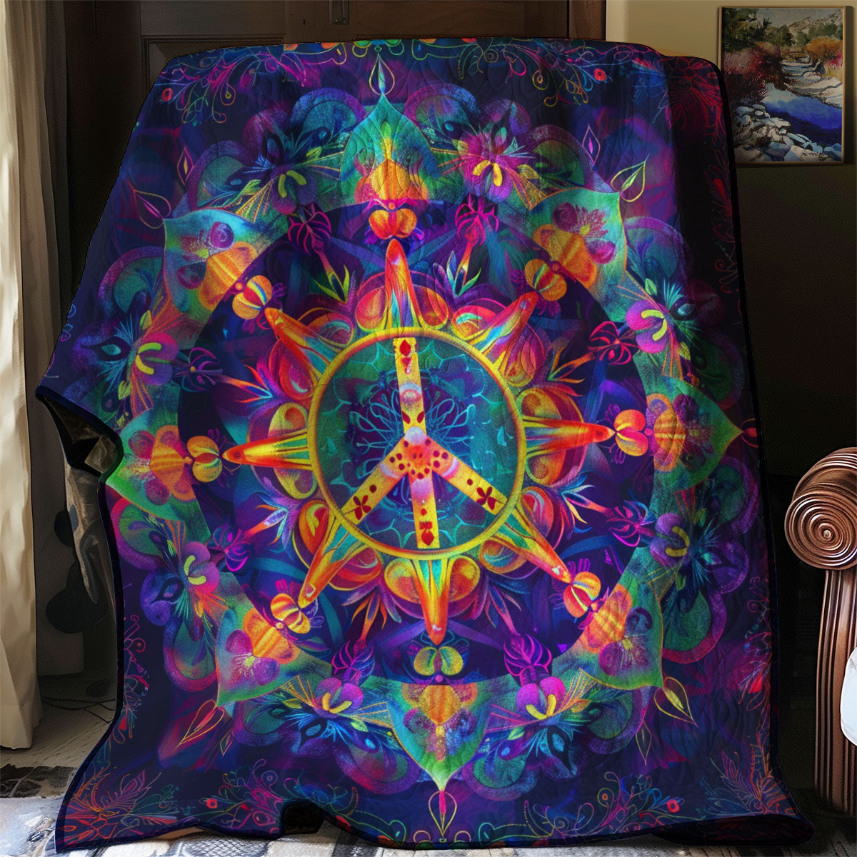 Peace Sign Sun WJ0801063CL Quilt