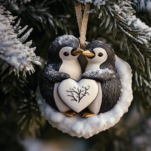 Penguin Couple WJ0312427CL Christmas Ornament