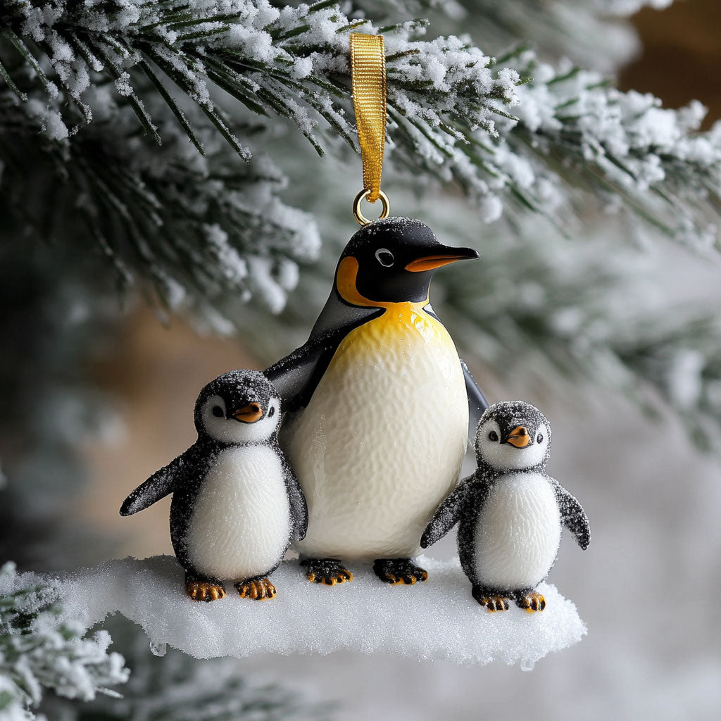 Penguin Family WJ0312428CL Christmas Ornament