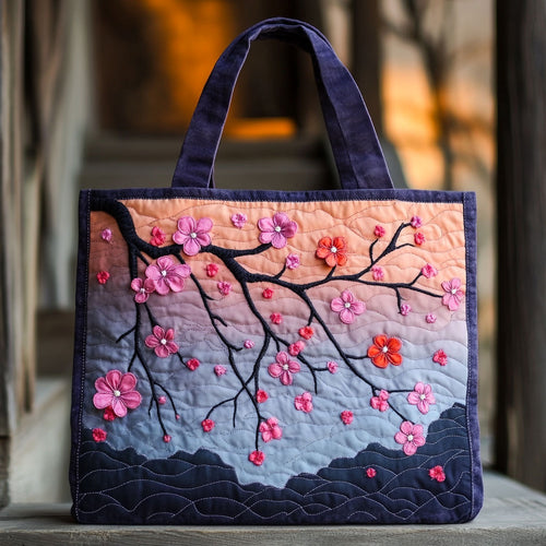 Petals At Dusk WJ2310405CL Quilted Tote Bag
