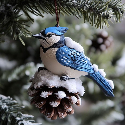 Pinecone Bluebird WJ0312320CL Christmas Ornament