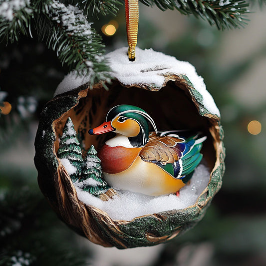 Pinecone Mandarin Duck WJ0312397CL Christmas Ornament