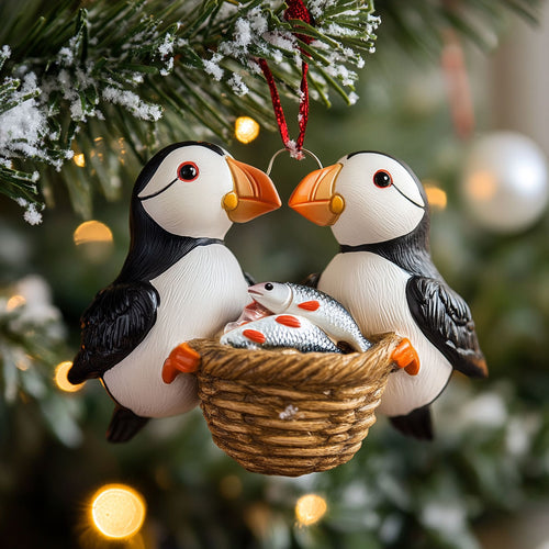 Puffin Ocean Basket WJ0312307CL Christmas Ornament