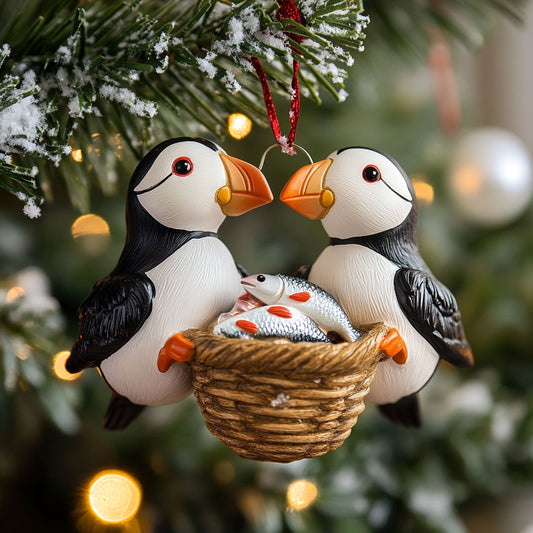 Puffin Ocean Basket WJ0312307CL Christmas Ornament