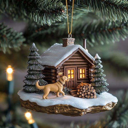 Pup Log Wagon WJ2511035CL Christmas Ornament