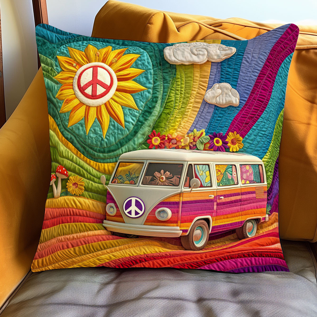 Rainbow Trip Road WJ1301102CL Quilt Pillow Case