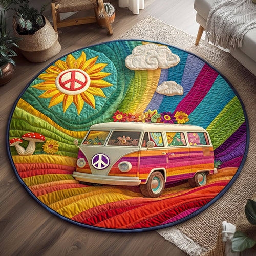 Rainbow Trip Road WJ1301146CL Quilted Round Mat