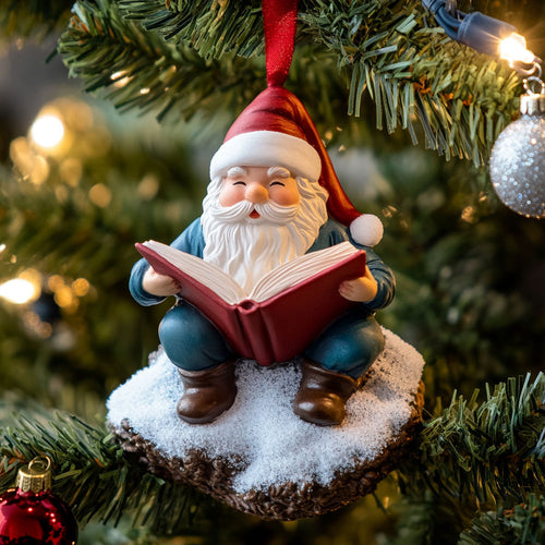 Reading Gnome Santa WJ2711140CL Christmas Ornament
