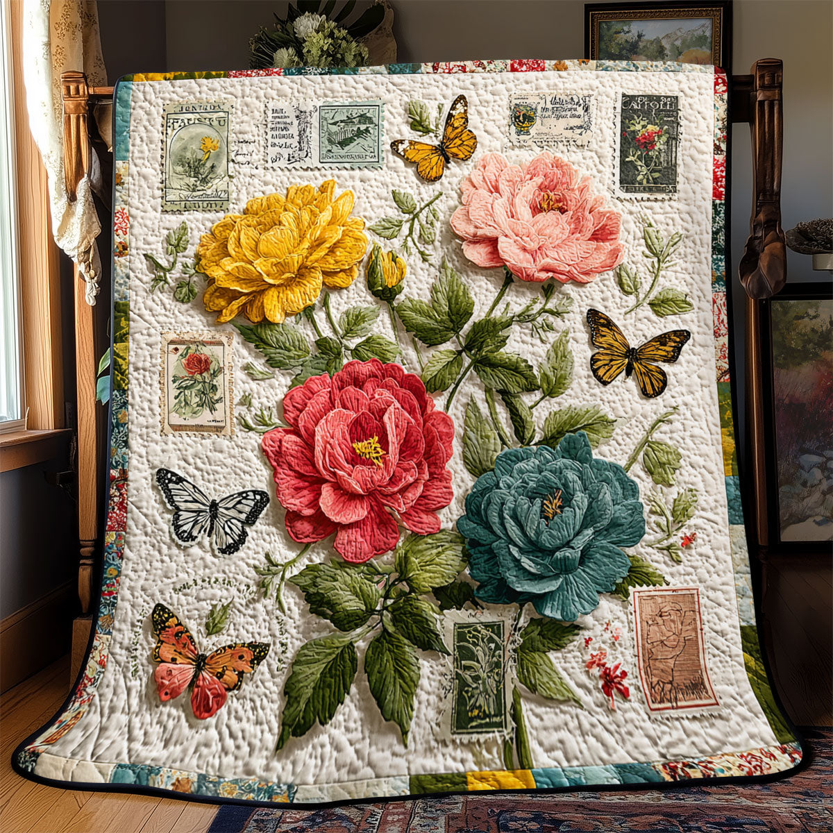 Remembered Floral Stamps WJ1301064CL Quilt