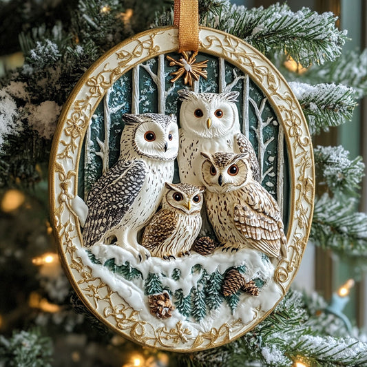 Royal Owl Family WJ0312406CL Christmas Ornament