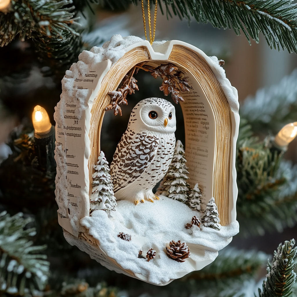 Royal White Owl WJ0312413CL Christmas Ornament