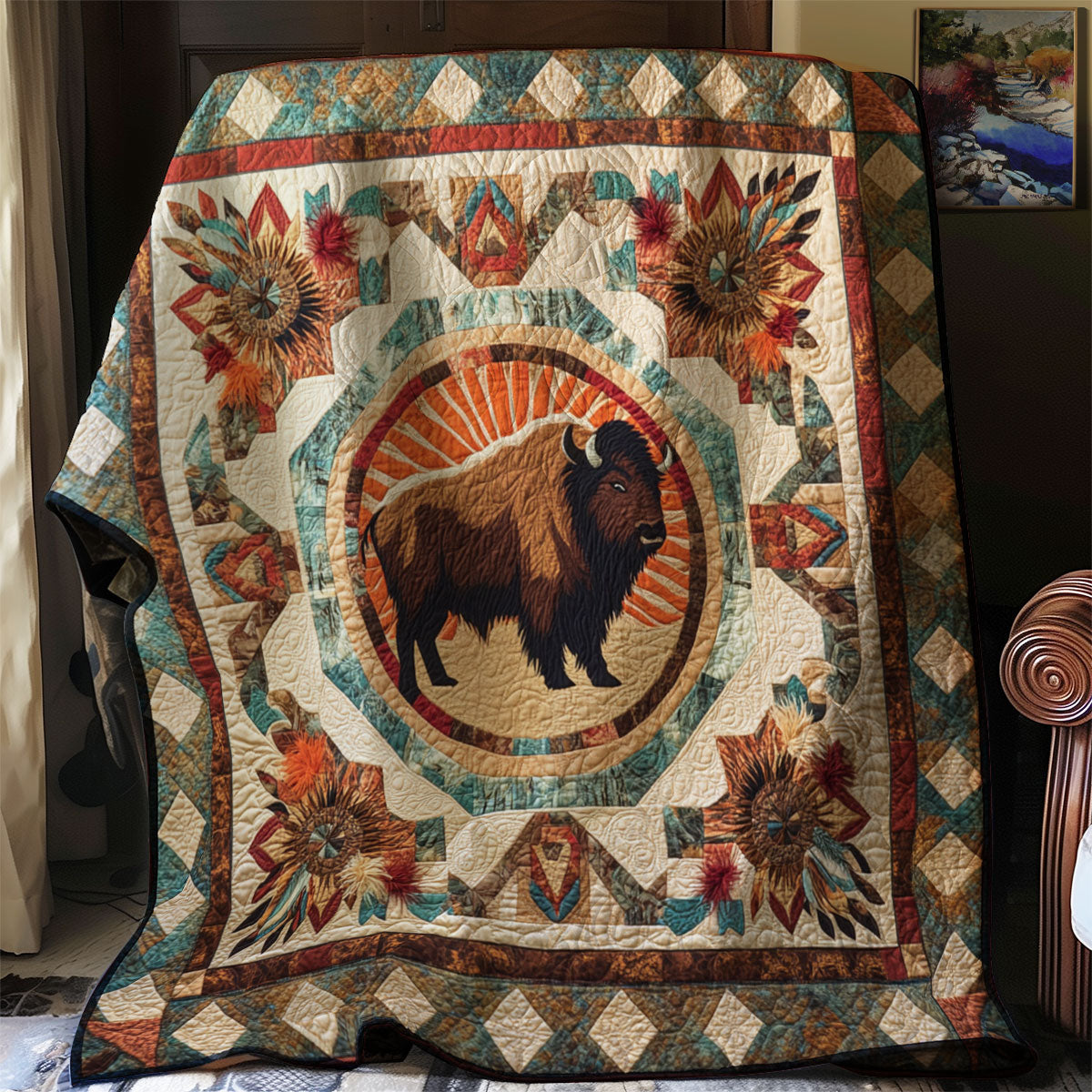 Sacred Bison Spirit WJ0801021CL Quilt
