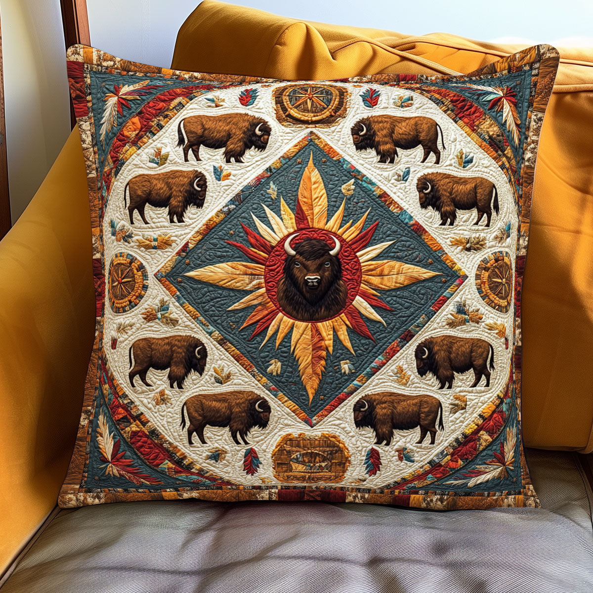 Sacred Bison WJ0801082CL Quilt Pillow Case