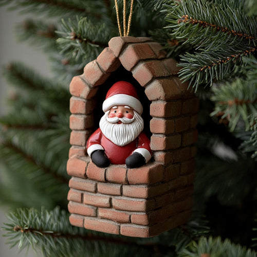 Santa Chimney WJ2411055CL Christmas Ornament