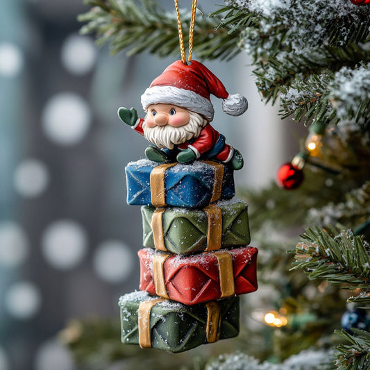 Santa Gift Gnome WJ0312437CL Christmas Ornament