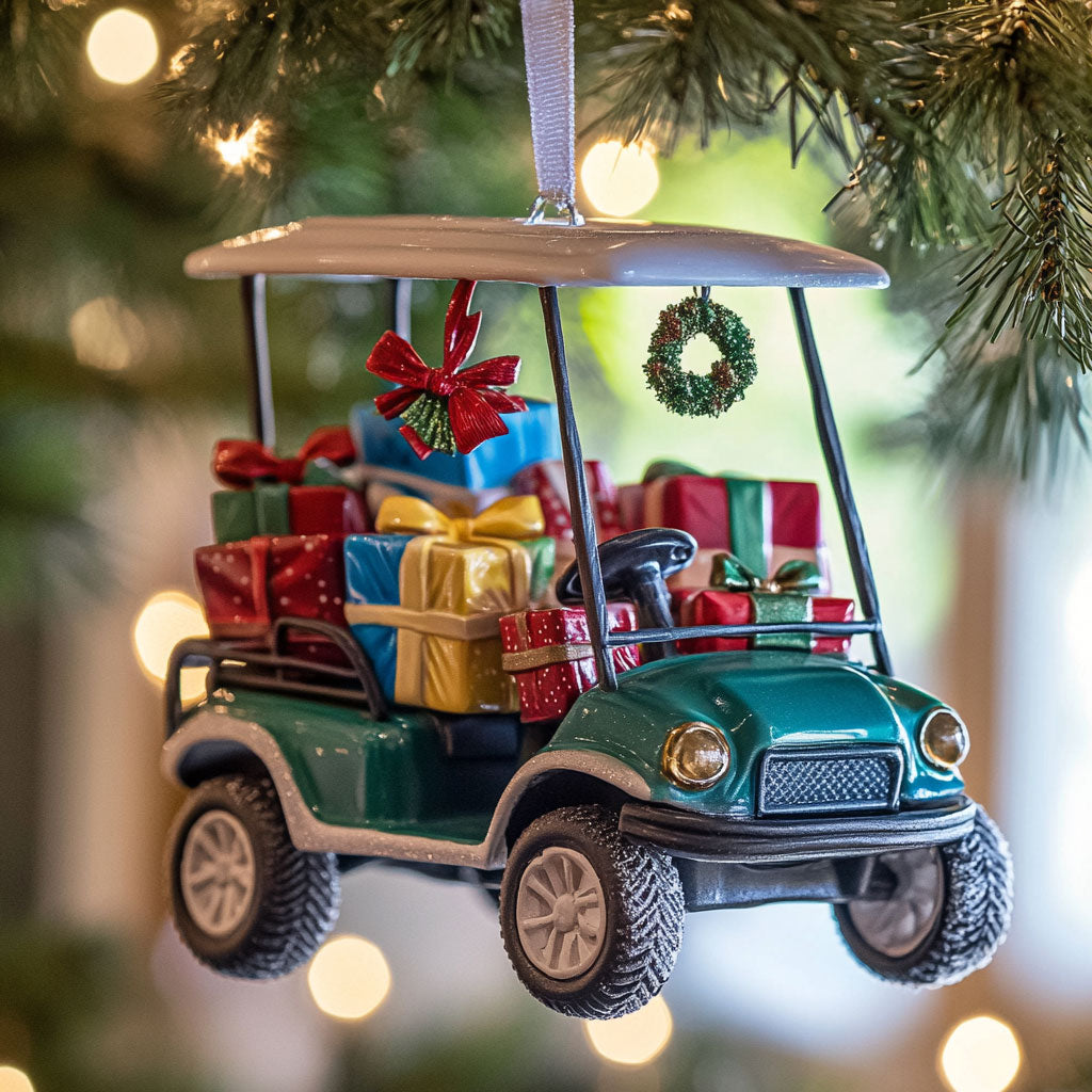 Santa Golf Cart WJ2611097CL Christmas Ornament
