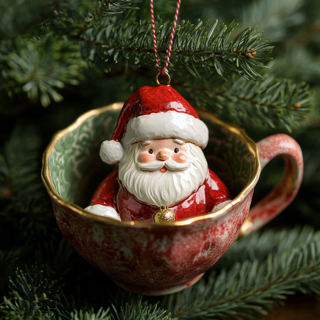 Santa In The Cup WJ2411066CL Christmas Ornament