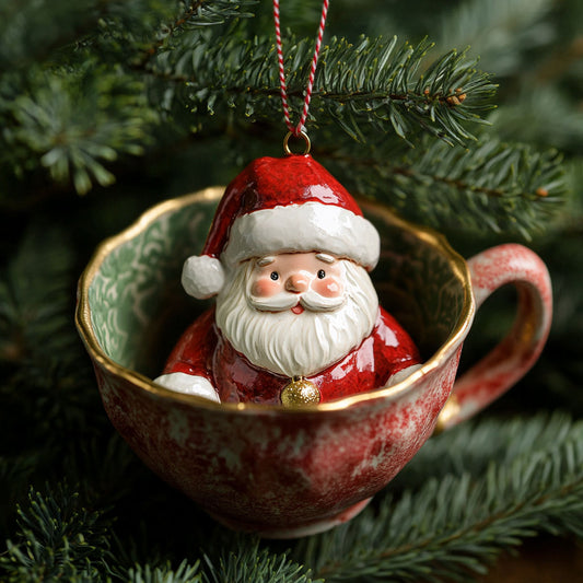 Santa In The Cup WJ2411066CL Christmas Ornament