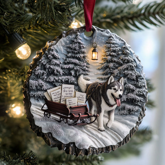 Santa Mail Husky WJ2511039CL Christmas Ornament