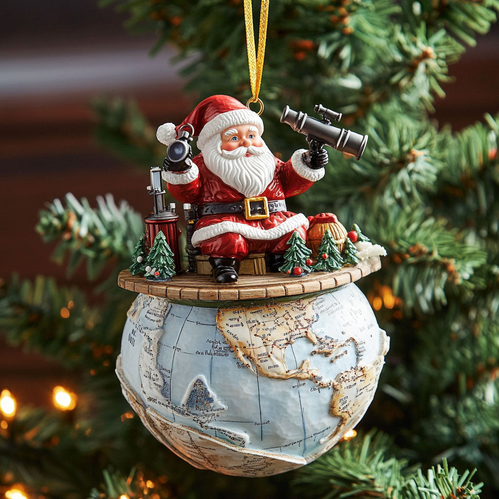 Santa On Earth WJ2411070CL Christmas Ornament