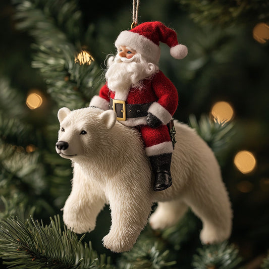 Santa Polar Bear WJ2411072CL Christmas Ornament