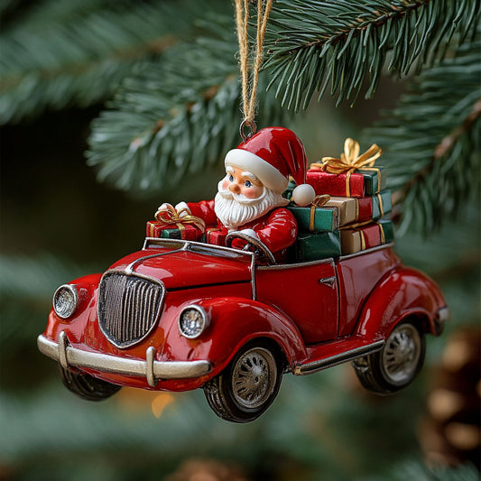 Santa Roadster WJ2411075CL Christmas Ornament
