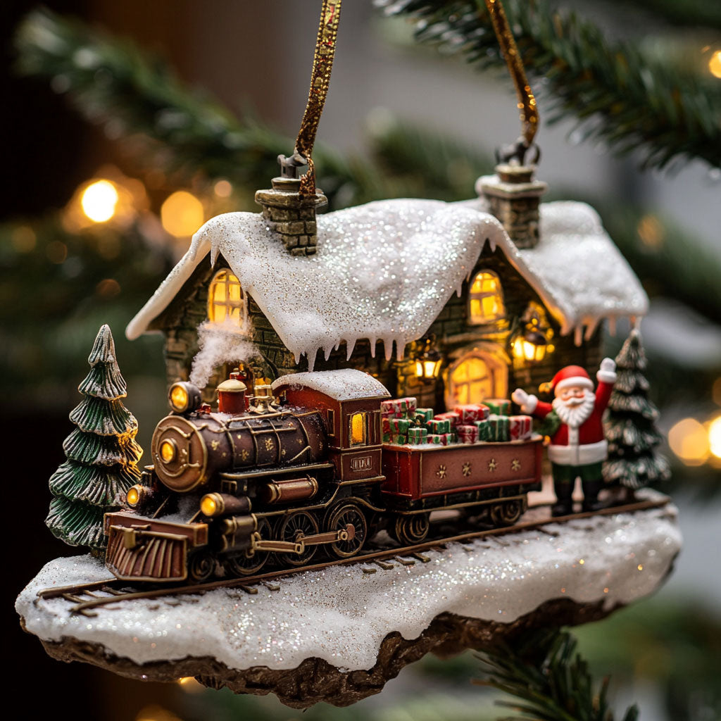 Santa's Train WJ2411085CL Christmas Ornament