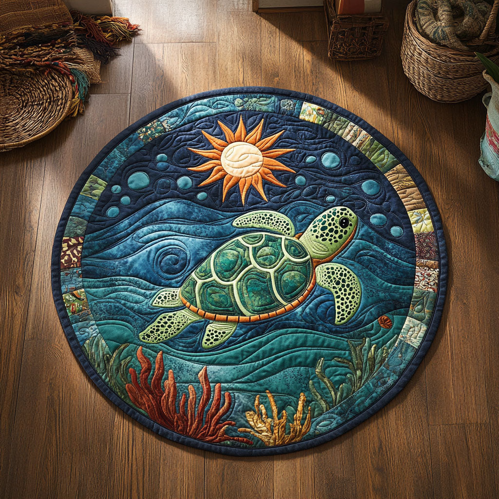 Sea Drift WJ1210046CL Quilted Round Mat