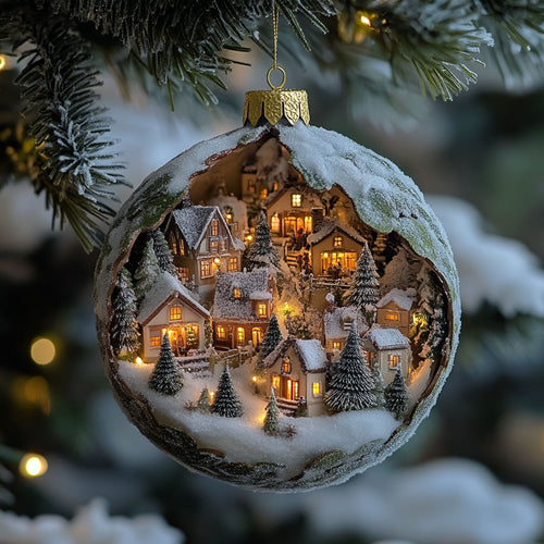 Shattered Christmas Village WJ2511107CL Christmas Ornament