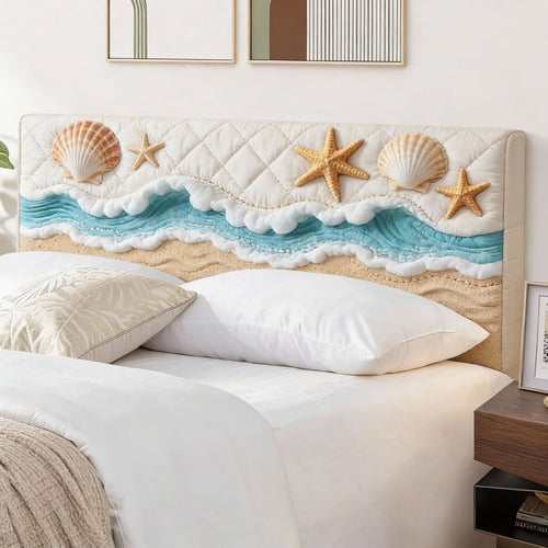 Shoreline Seashell WJ0601012CL Quilted Headboard Slipcover