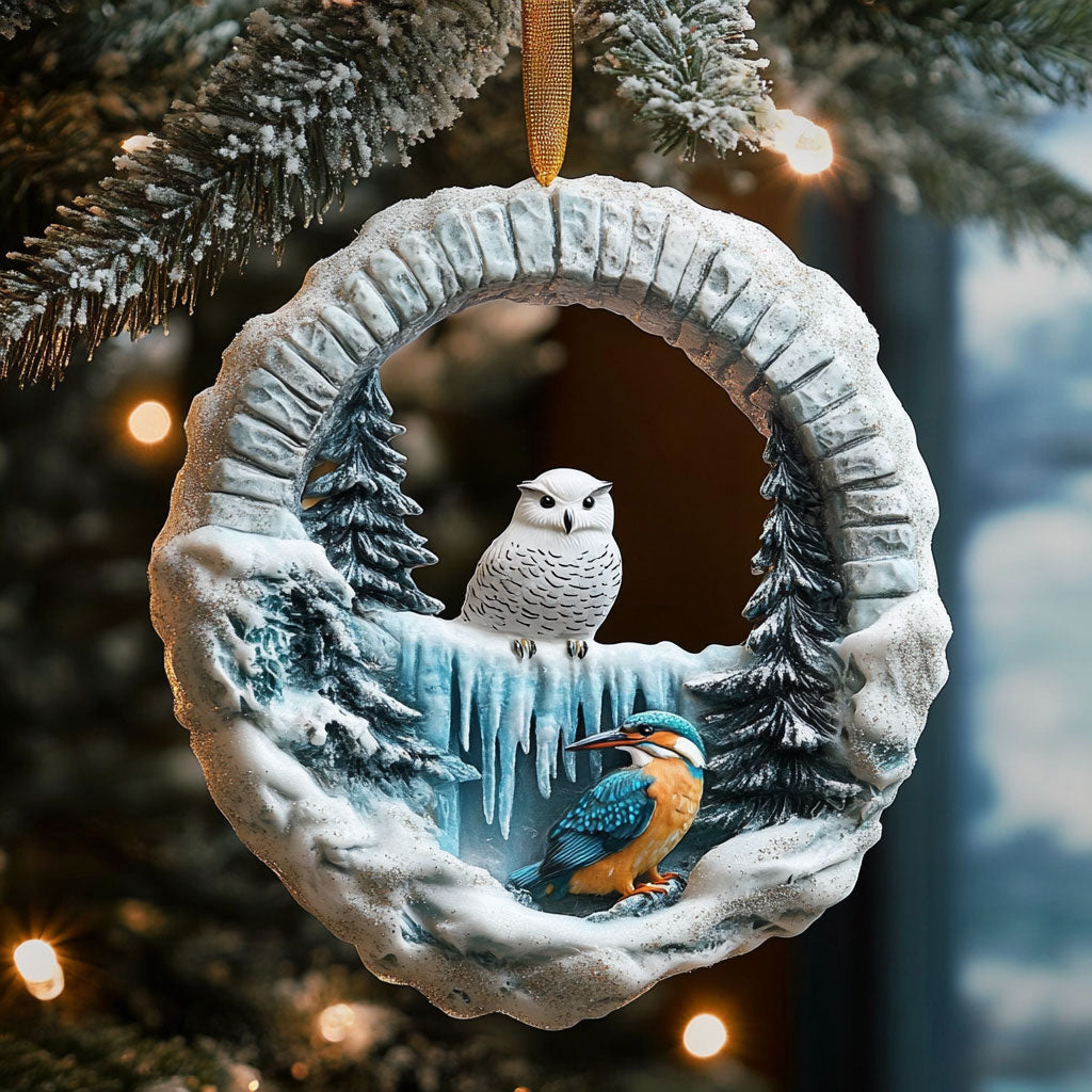 Snow Owl Kingfisher WJ0312415CL Christmas Ornament