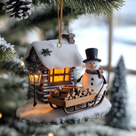 Snowman Cart WJ2411089CL Christmas Ornament