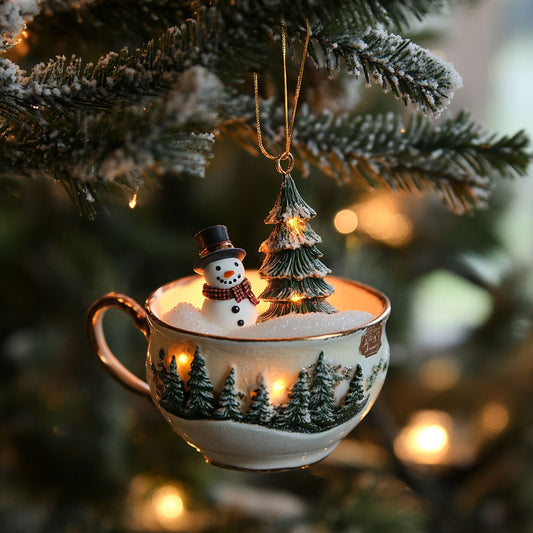 Snowman In The Cup WJ2711177CL Christmas Ornament