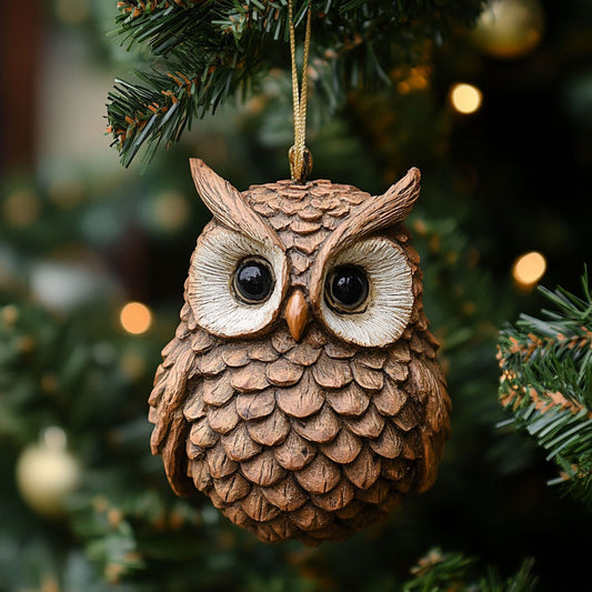 Snowperch Owl WJ2411035CL Christmas Ornament