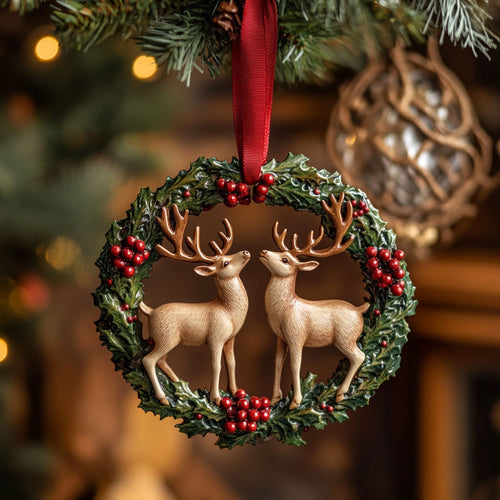 Snowy And Blitzen WJ2411120CL Christmas Ornament
