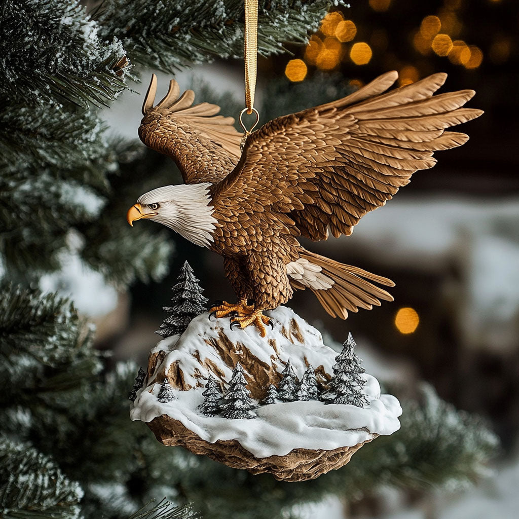 Snowy Mountain Eagle WJ0312341CL Christmas Ornament