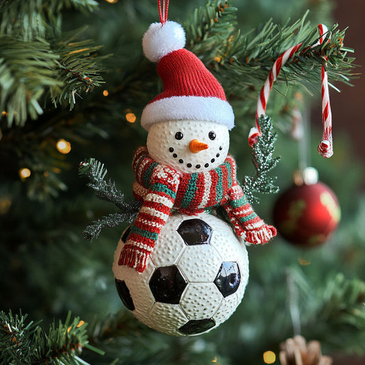 Soccer Snowman WJ2611099CL Christmas Ornament