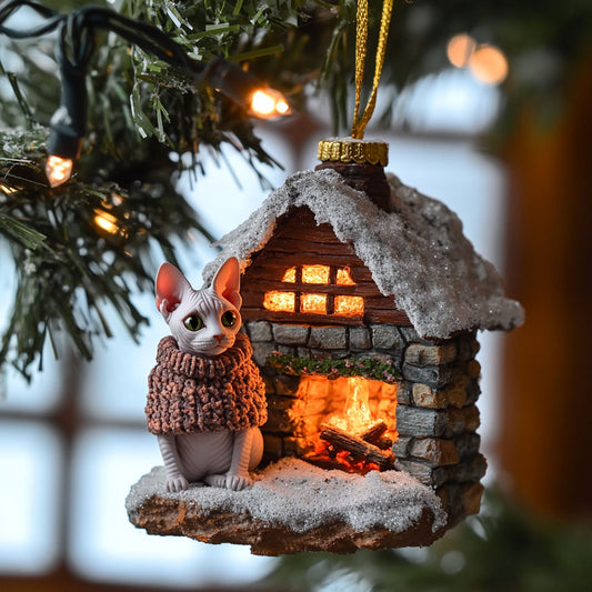 Sphinx By Fireplace WJ2611028CL Christmas Ornament