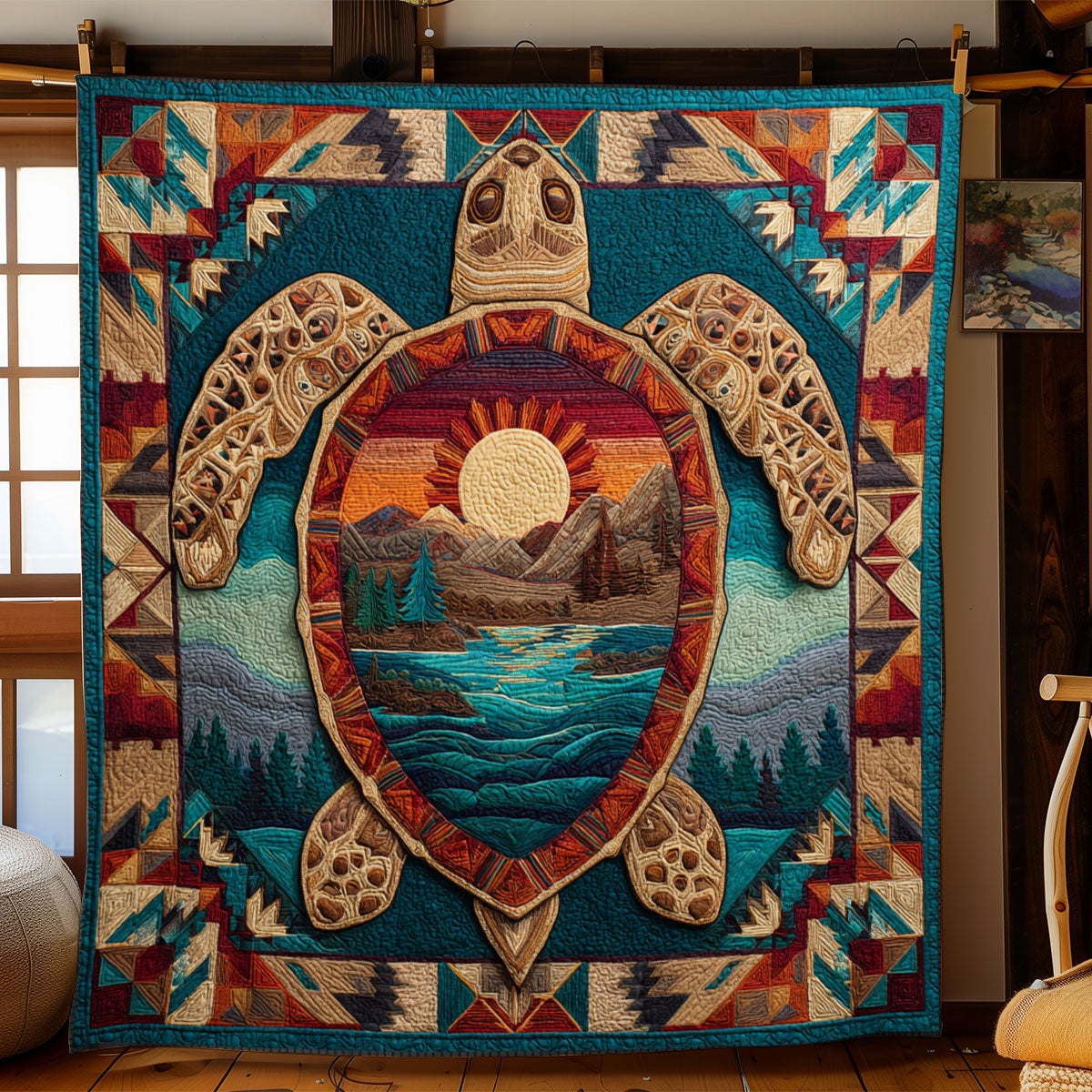 Spiritwalker Turtle View WJ1001045CL Quilt