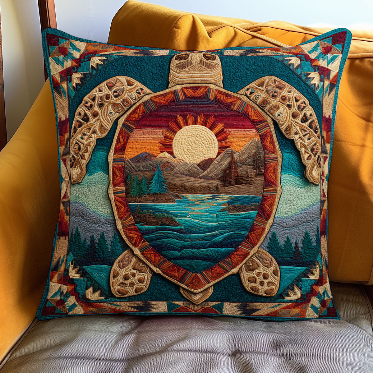 Spiritwalker Turtle View WJ1001099CL Quilt Pillow Case