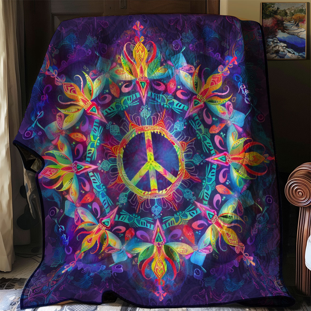 Sunburst Peace Sign WJ0801066CL Quilt