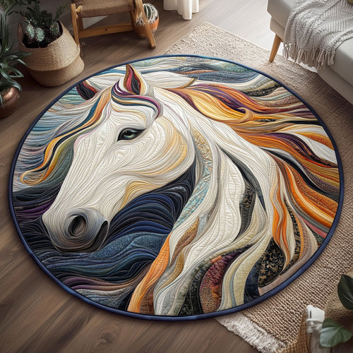 Swirl Horse WJ1301150CL Quilted Round Mat